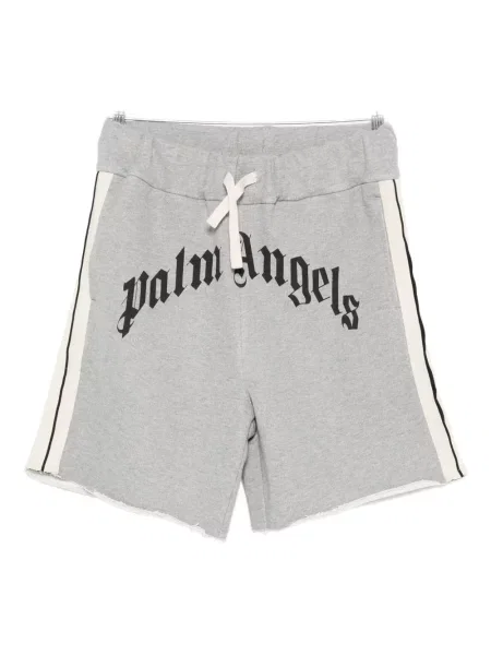 Pruhované kraťasy Palm Angels s potiskem šedé