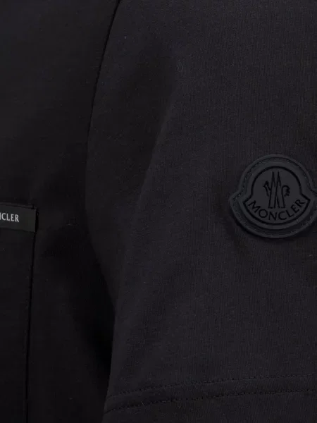 Μπλούζα Moncler από ζέρσεϋ τσέπες στο στήθος μαύρο