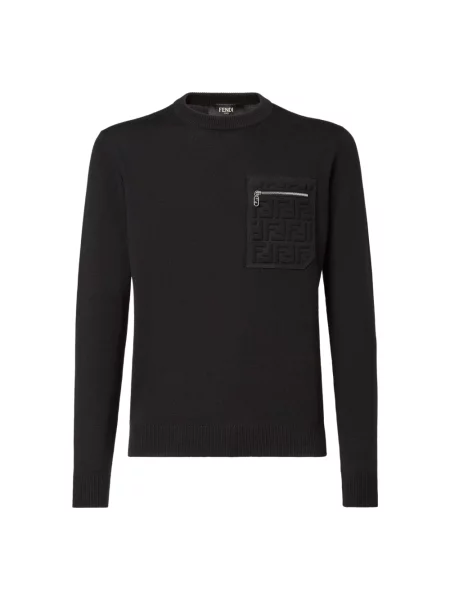 Sweter Fendi wełniany czarny