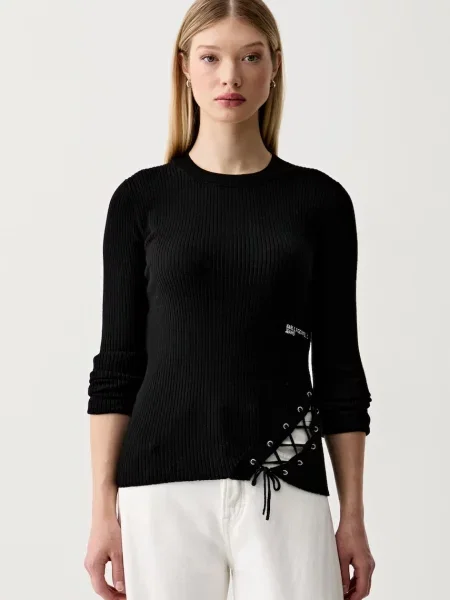 Karl Lagerfeld Jeans sweter z wiskozą czarny