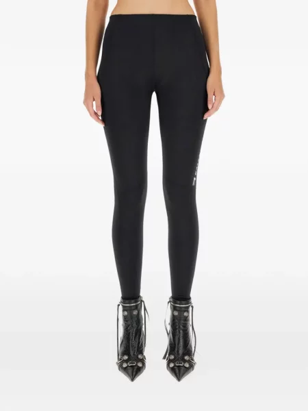 Legginsy Balenciaga z autografem czarne