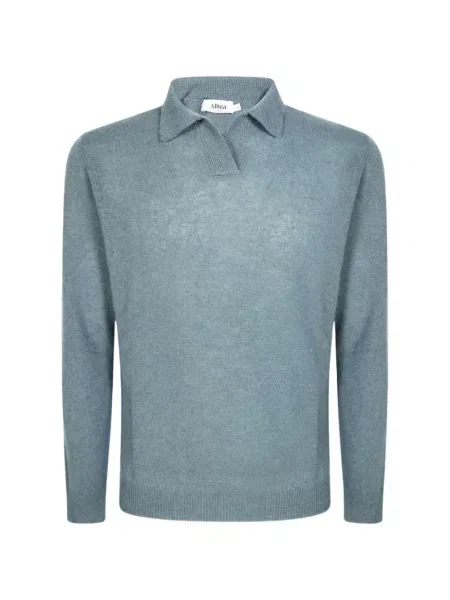 Lung tricou polo Altea tricotate albastru