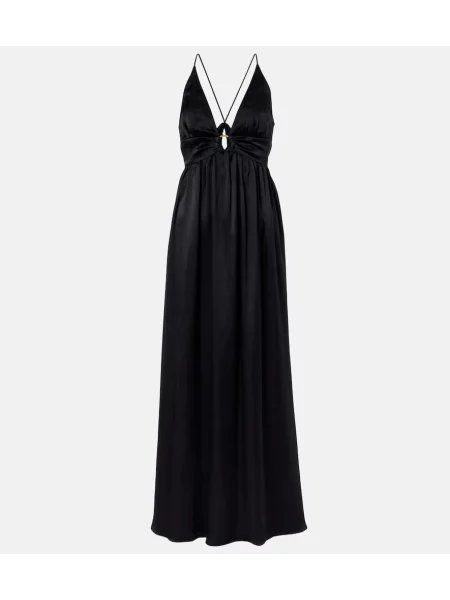 Rochie maxi Heidi Klein din satin de costum negru