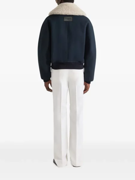 Gulerat geacă bomber Givenchy din piele de oaie albastru