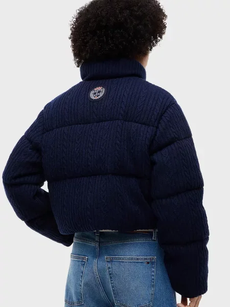 Трикотажная джинсовая куртка Tommy Jeans синяя