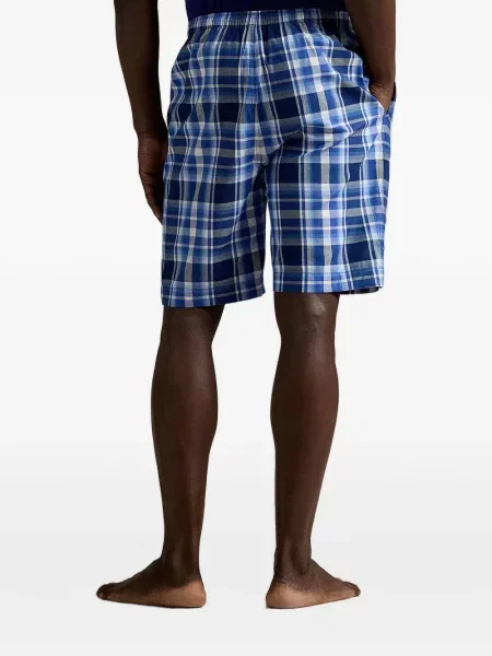 Kockás húzózsinór rövidnadrág Polo Ralph Lauren nyomtatás kék