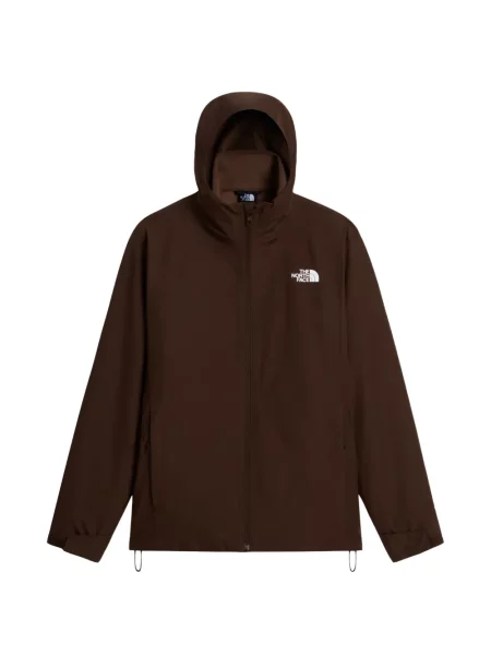 Geacă The North Face cu glugă maro