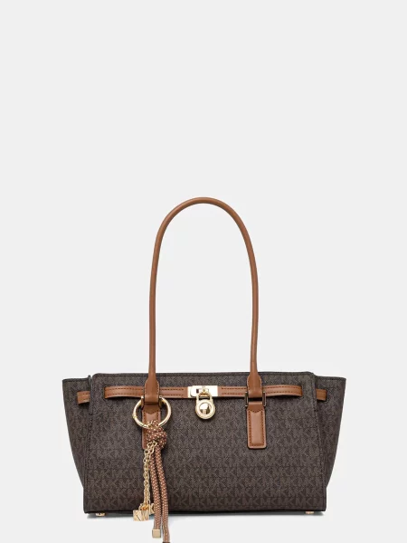 Torebka Michael Michael Kors z logo skórzana brązowa