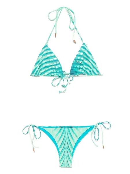 Bikini Roberto Cavalli cu imagine verde
