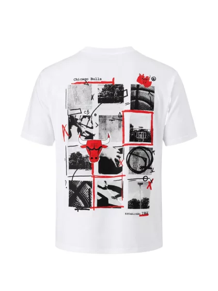 Tricou New Era Cap cu imagine alb