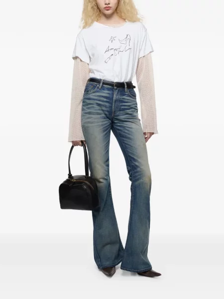 Tricou Acne Studios cu imagine alb