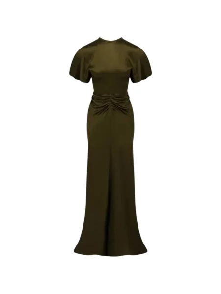 Rochie maxi Victoria Beckham evazată verde