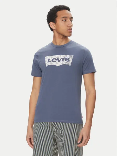 Тениска Levi's GRAPHIC CREWNECK TEE с принт синьо