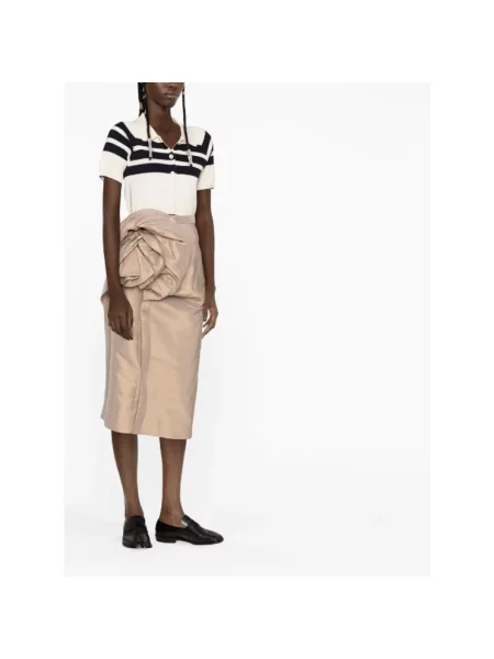 Spódnica midi Maison Margiela w kwiatki beżowa