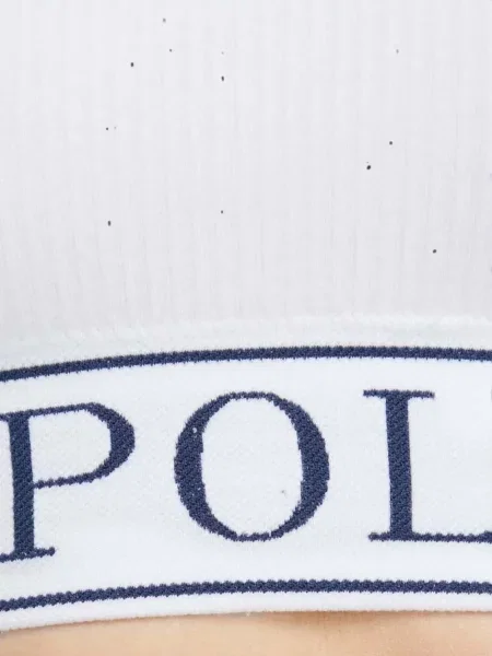 Pletene prugaste kratke hlače Polo Ralph Lauren veze bijela