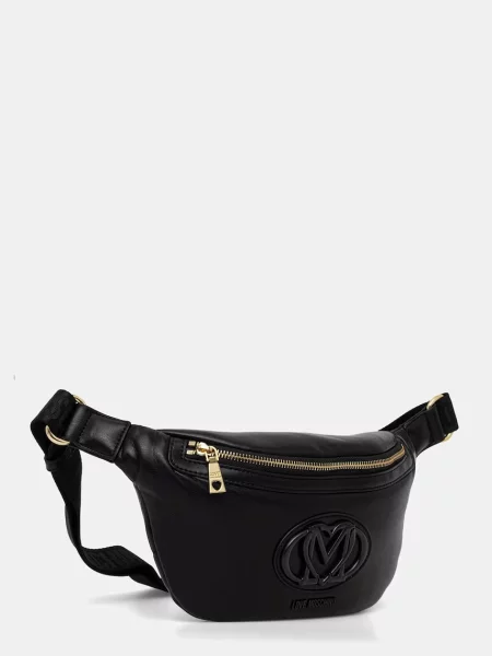 Кожаная поясная сумка Love Moschino