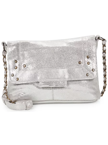 Crossbody torbica Pieces srebrna