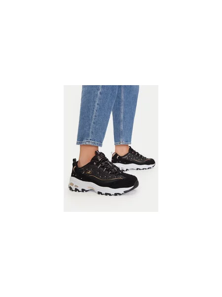 Sportcipő SKECHERS D'lites Glamour Feels Black/Rose Gold fekete