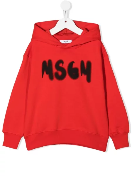 Bluza z kapturem dziecięca Msgm czerwona