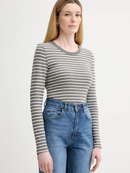 Majica z dolgimi rokavi Marc O'Polo siva