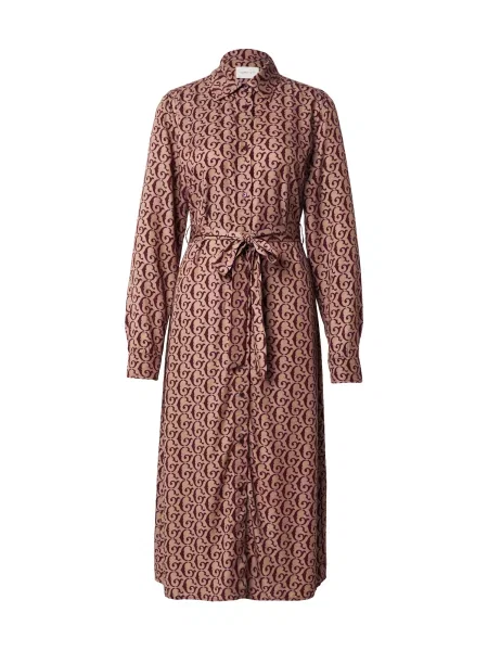 GANT Rochie tip bluză maro deschis / vin roșu