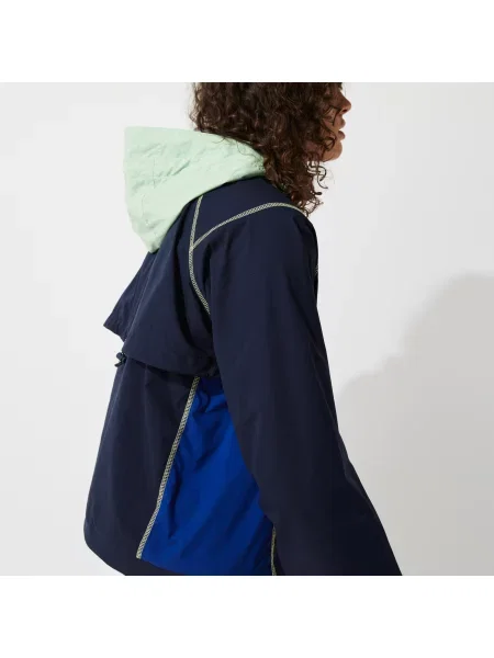 Lacoste Sweter Z Kolorowymi Akcentami granatowy