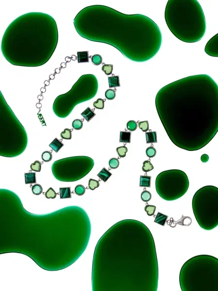 Pandantiv Veert cu imprimeu geometric verde