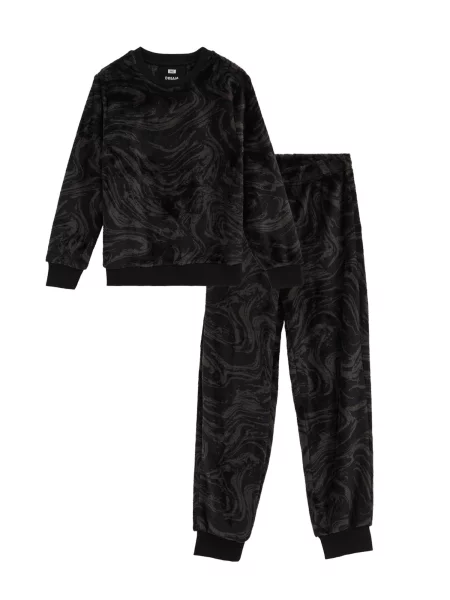 WE Fashion Pijamale gri metalic negru