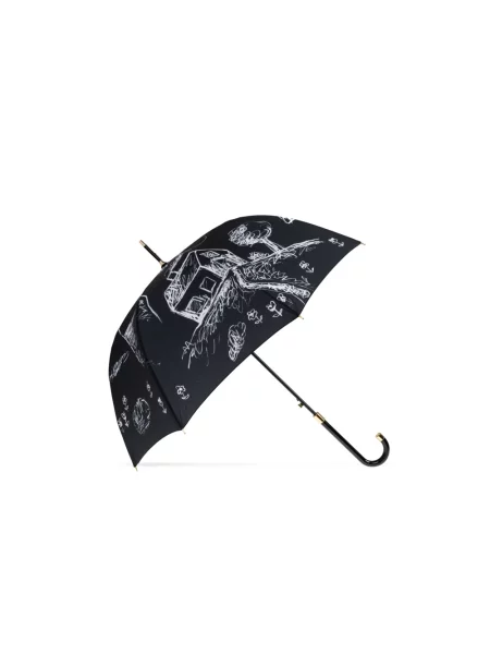 Parasol Moschino z nadrukiem czarny
