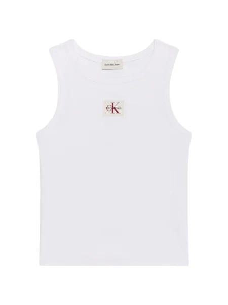 Top Calvin Klein Jeans fără mâneci alb