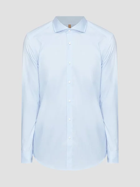 Картата сорочка Boss блакитна