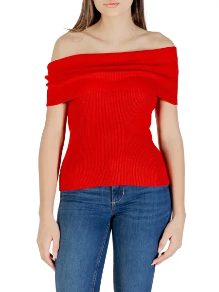 Top Only z ladjastim izrezom rdeča