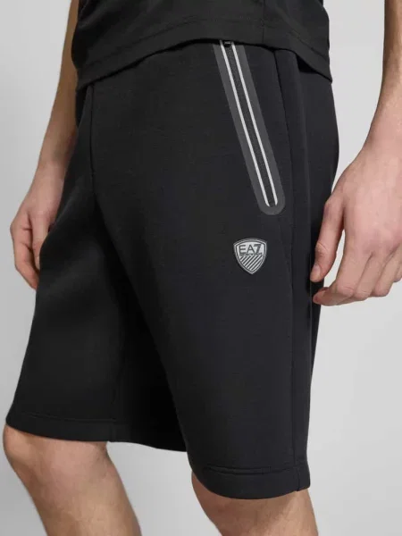 Szorty z elastycznym pasem Ea7 Emporio Armani czarne