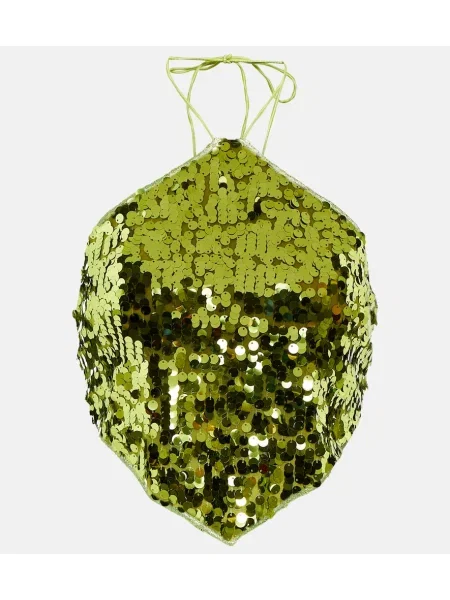 Top Osã©ree o krotszym kroju z dekoltem halter zielony