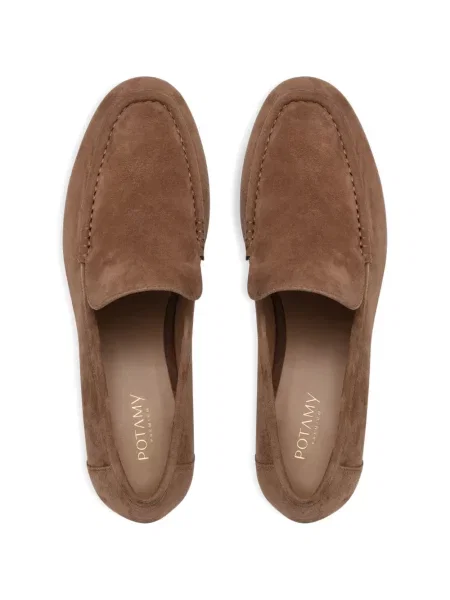 Pantofi loafer Potamy din piele de căprioară maro
