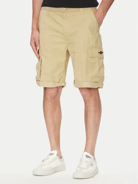 Aeronautica Militare Šortky z materiálu béžová