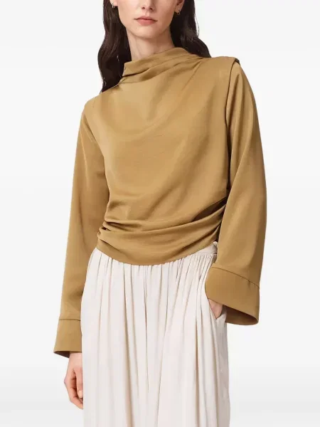 Bluză Allsaints drapată galben