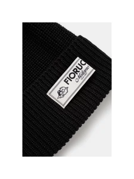 Fiorucci czapka z domieszką wełny Knit Logo Beanie wełniana czarny