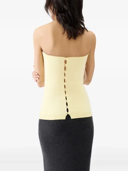 Top Jacquemus tricotate galben