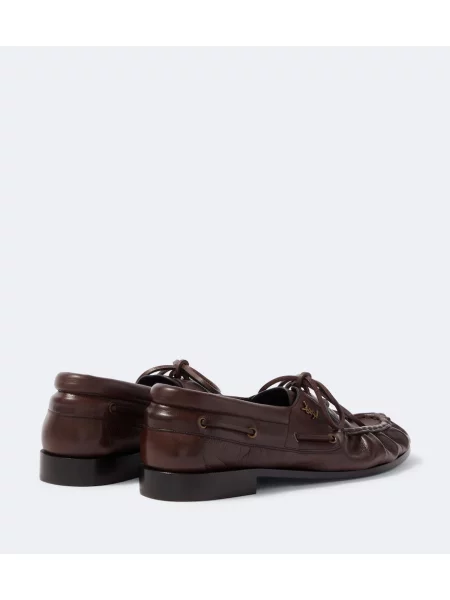 Pantofi loafer Saint Laurent din piele maro