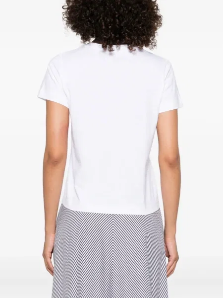 Tricou Moncler cu broderie cu motiv cu inimi alb