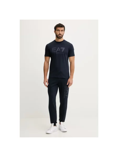 Spodnie dresowe Emporio Armani Ea7 niebieskie