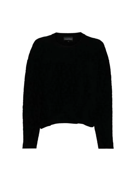 Sweter Emporio Armani z logo czarny