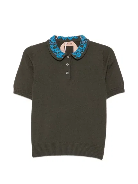 Gulerat tricou polo N°21 verde