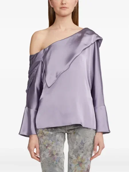 Top Ralph Lauren Collection cu un umăr gol violet