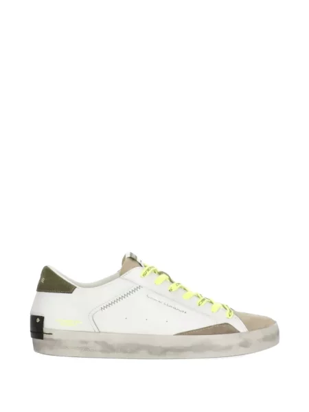 Sneakerși Crime London cu șireturi zdrențuiți din dantelă alb