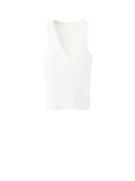 MANGO Top brodat LANITA ecru