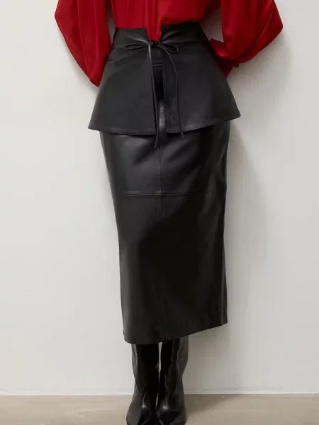 Answear.LAB fustă din piele negru