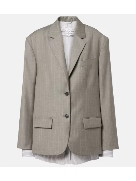 Geacă Acne Studios de lână cu dungi gri