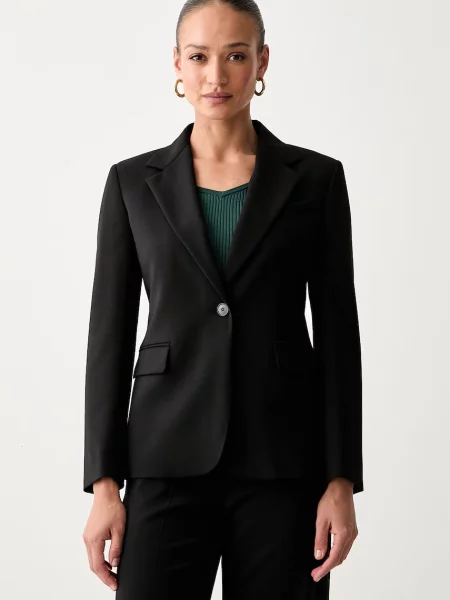 Weekend Max Mara sacou cu un singur rând de pentru femei din lână WKDLAMINE negru